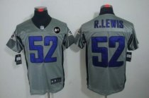 Nike Ravens -52 Ray Lewis Grey Shadow With Art Patch Stitched NFL Elite Jersey