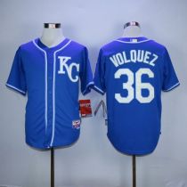 Kansas City Royals -36 Edinson Volquez Blue Alternate 2 Cool Base Stitched MLB Jersey