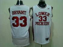 Los Angeles Lakers -33 Kobe Bryant White Lower Merion High School Stitched NBA Jersey