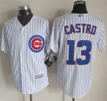 Chicago Cubs -13 Starlin Castro White Strip New Cool Base Stitched MLB Jersey