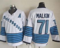 Pittsburgh Penguins -71 Evgeni Malkin White Light Blue CCM Throwback Stitched NHL Jersey