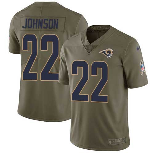 Nike Rams -22 Trumaine Johnson Olive Stitched NFL Limited 2017 Salute to Service Jersey