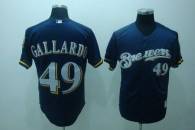 Milwaukee Brewers -49 Yovani Gallardo Stitched Blue MLB Jersey
