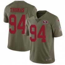 Nike 49ers -94 Solomon Thomas Olive Stitched NFL Limited 2017 Salute to Service Jersey