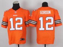 Nike Cleveland Browns -12 Josh Gordon Orange Alternate Men's Stitched NFL Elite Jersey