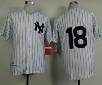 Mitchell and Ness 1956 New York Yankees -18 Don Larsen White Throwback Stitched MLB Jersey