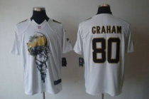 Nike Saints -80 Jimmy Graham White Stitched NFL Helmet Tri-Blend Limited Jersey