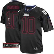 Nike New York Giants #10 Eli Manning Lights Out Black Men's Stitched NFL Elite Autographed Jersey