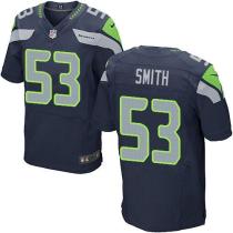 Nike Seattle Seahawks #53 Malcolm Smith Steel Blue Team Color Men‘s Stitched NFL Elite Jersey