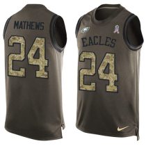Nike Eagles -24 Ryan Mathews Green Stitched NFL Limited Salute To Service Tank Top Jersey