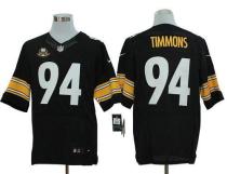 Nike Pittsburgh Steelers #94 Lawrence Timmons Black Team Color With 80TH Patch Men's Stitched NFL El