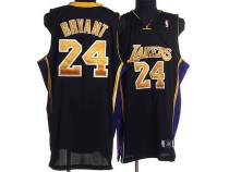 Los Angeles Lakers -24 Kobe Bryant Stitched Black Gold Number NBA Jersey