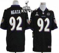 Nike Ravens -92 Haloti Ngata Black Alternate Super Bowl XLVII Men Stitched NFL Game Jersey