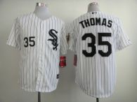 Chicago White Sox -35 Frank Thomas White w75th Anniversary Commemorative Patch Stitched MLB Jersey