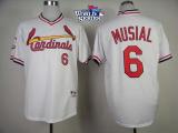 St Louis Cardinals #6 Stan Musial White 1982 Turn Back The Clock 2013 World Series Patch Stitched ML