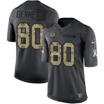 Nike Packers -80 Martellus Bennett Black Stitched NFL Limited 2016 Salute To Service Jersey
