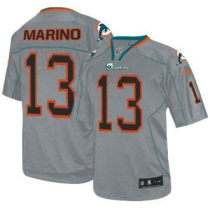 Nike Dolphins -13 Dan Marino Lights Out Grey Stitched NFL Elite Jersey