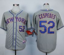 New York Mets -52 Yoenis Cespedes Grey Road Cool Base Stitched MLB Jersey