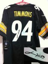 Nike Pittsburgh Steelers #94 Lawrence Timmons Black Team Color Men's Stitched NFL Elite Autographed