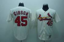 Mitchell and Ness St Louis Cardinals #45 Bob Gibson Stitched Cream Throwback MLB Jersey