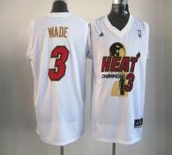 Miami Heat -3 Dwyane Wade White 2012 NBA Champions Stitched NBA Jersey