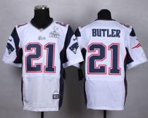 Nike New England Patriots -21 Malcolm Butler White Super Bowl XLIX Mens Stitched NFL Elite Jersey
