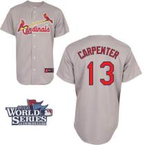St Louis Cardinals #13 Matt Carpenter Grey Cool Base 2013 World Series Patch Stitched MLB Jersey