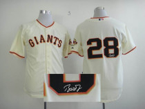 MLB San Francisco Giants #28 Buster Posey Stitched Cream Autographed Jersey