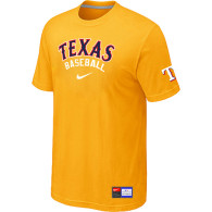 Texas Rangers Yellow Nike Short Sleeve Practice T-Shirt