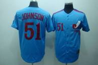 Mitchell and Ness Expos -51 Randy Johnson Blue Stitched Throwback MLB Jersey