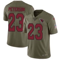 Nike Cardinals -23 Adrian Peterson Olive Stitched NFL Limited 2017 Salute to Service Jersey