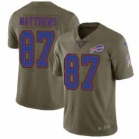 Nike Bills -87 Jordan Matthews Olive Stitched NFL Limited 2017 Salute To Service Jersey