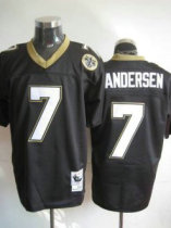 Mitchell And Ness Saints -7 Morten Andersen Black Stitched Throwback NFL Jersey