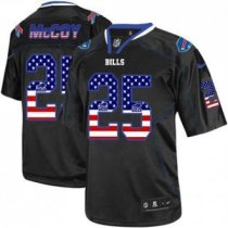 Nike Buffalo Bills -25 LeSean McCoy Black Stitched NFL Elite USA Flag Fashion Jersey