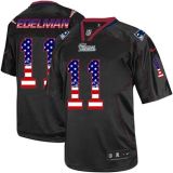 Nike New England Patriots -11 Julian Edelman Black Mens Stitched NFL Elite USA Flag Fashion Jersey