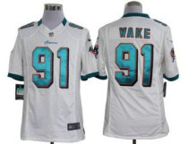 Nike Dolphins -91 Cameron Wake White Stitched NFL Limited Jersey