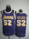 Los Angeles Lakers -52 Jamaal Wilkes Purple Throwback Stitched NBA Jersey