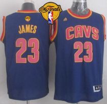 Revolution 30 Cleveland Cavaliers -23 LeBron James Navy Blue CavFanatic The Finals Patch Stitched NB