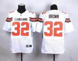 Nike Cleveland Browns -32 Jim Brown White Stitched NFL New Elite Jersey