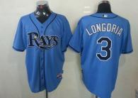 Tampa Bay Rays #3 Evan Longoria Light Blue Stitched MLB Jersey