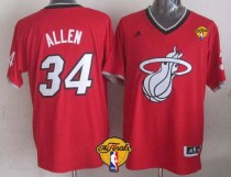 Miami Heat -34 Ray Allen Red 2013 Christmas Day Swingman Finals Patch Stitched NBA Jersey