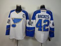 St Louis Blues -42 David Backes White Stitched NHL Jersey