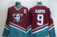 Anaheim Ducks -9 Paul Kariya Red CCM Throwback Stitched NHL Jersey