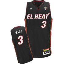 Latin Nights Miami Heat -3 Dwyane Wade Black Stitched NBA Jersey