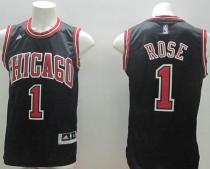 Chicago Bulls -1 Derrick Rose Stitched Black NBA Jersey