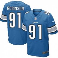 Nike Lions -91 A'Shawn Robinson Blue Team Color Stitched NFL Elite Jersey