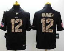 Nike New York Jets -12 Joe Namath Black NFL Limited Salute to Service jersey