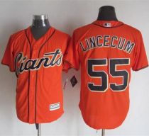 San Francisco Giants #55 Tim Lincecum Orange Alternate New Cool Base Stitched MLB Jersey