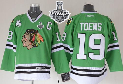Chicago Blackhawks -19 Jonathan Toews Green 2015 Stanley Cup Stitched NHL Jersey
