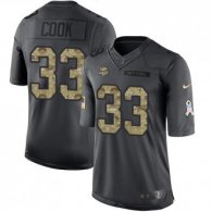 Nike Vikings -33 Dalvin Cook Black Stitched NFL Limited 2016 Salute To Service Jersey